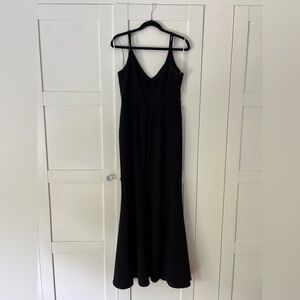 Lulu's Black Sleeveless Slip Maxi Dress